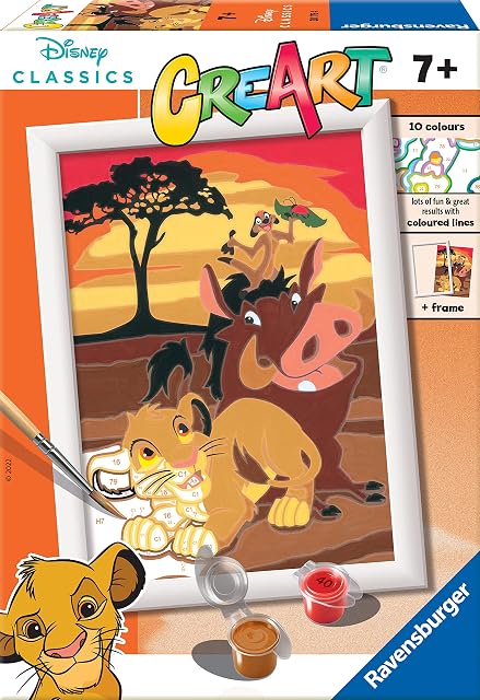 Ravensburger - CreArt Lion King: El Rey León, Kit pintar números +7 años
