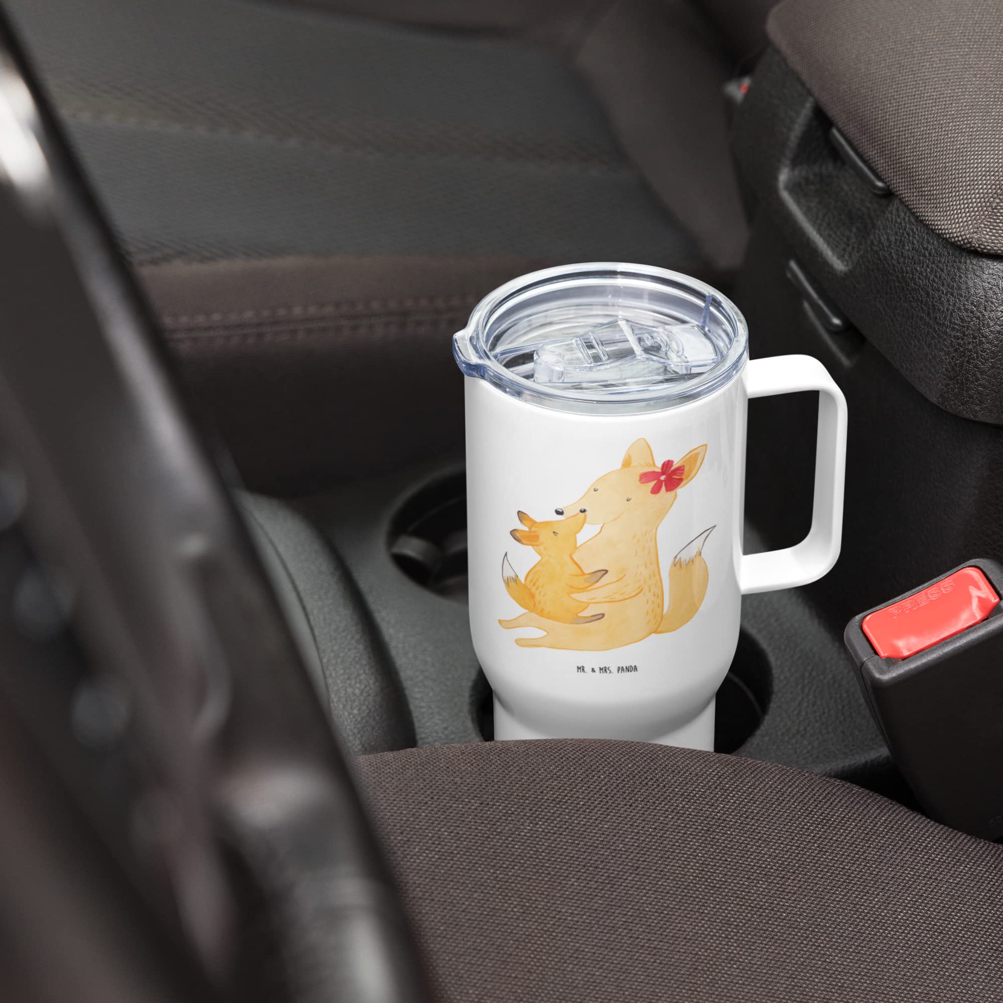 Mr. & Mrs. Panda Thermobecher Fuchs Mama - Geschenk, Teetasse, thermosbecher, Edelstahl Tasse, Schoß, Mutter, Muttertag, Tochter, getränkebecher, Kaffee-to-go-Becher
