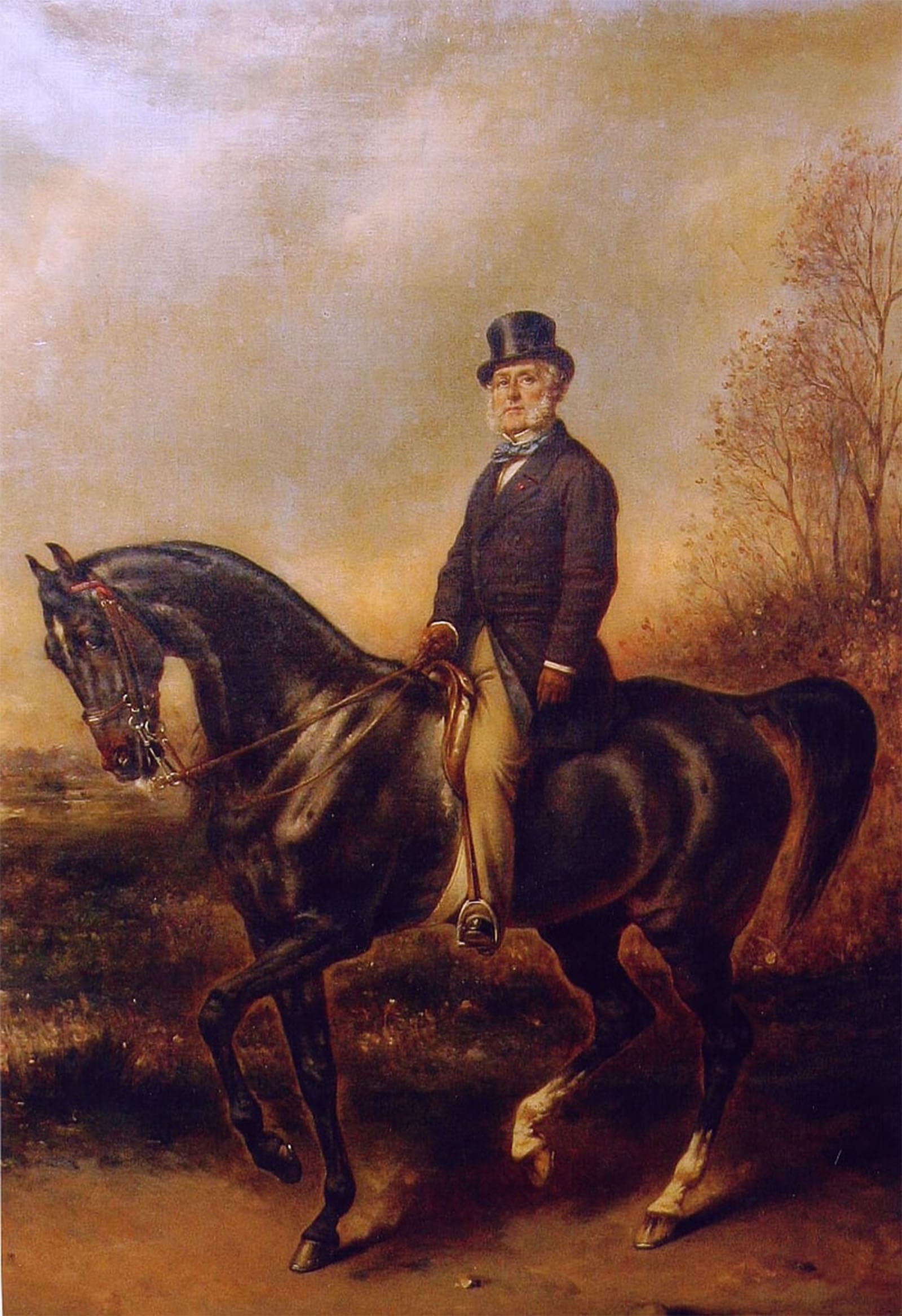 POSTERIIk Famous Modern Artwork Art Mural Equestrian Portrait of Francis Adolphe Akermann by Xaver Winterhalter Oil Paintings Pictures for Home Decor 60x90cm