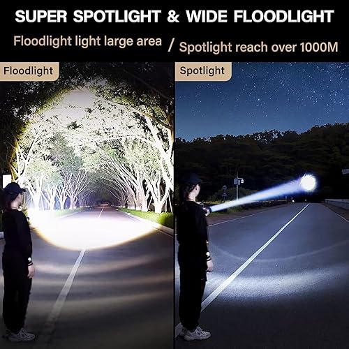 Miniatura 3 de AKNEAR Linterna LED recargable de alto lúmenes, linternas superbrillantes con zoom y USB C recargable y 5 modos de luz e impermeable IPX-7, potente