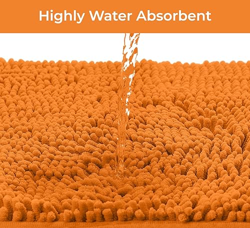 Miniatura 8 de LuxUrux - Tapete de microfibra de felpilla extrasuave de pelo largo de 1 pulgada, muy absorbente, para baño o regadera, lavar y secar a máquina