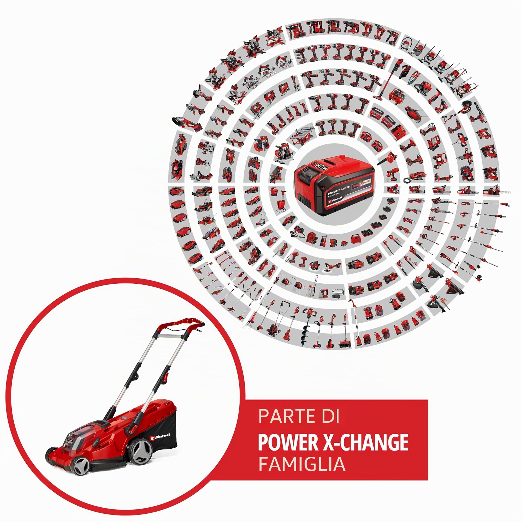 Einhell Professional Tagliaerba a batteria RASARRO 36/40 Kit Power X-Change (36 V, largh. di taglio 40 cm, fino a 500 m², Brushless, 50 l, alt. di taglio 25-75 mm, incl. 2x4,0 Ah + 1x Twincharger)