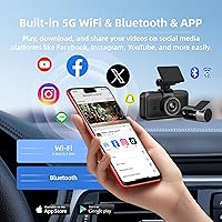 Vista 3 de Miofive Dash Cam Car Front Rear 4K+4K WiFi Bluetooth Dash Cam with 64GB SD Card, Dual Car Camera with Parking Monitoring, Super Night Vision, HDR