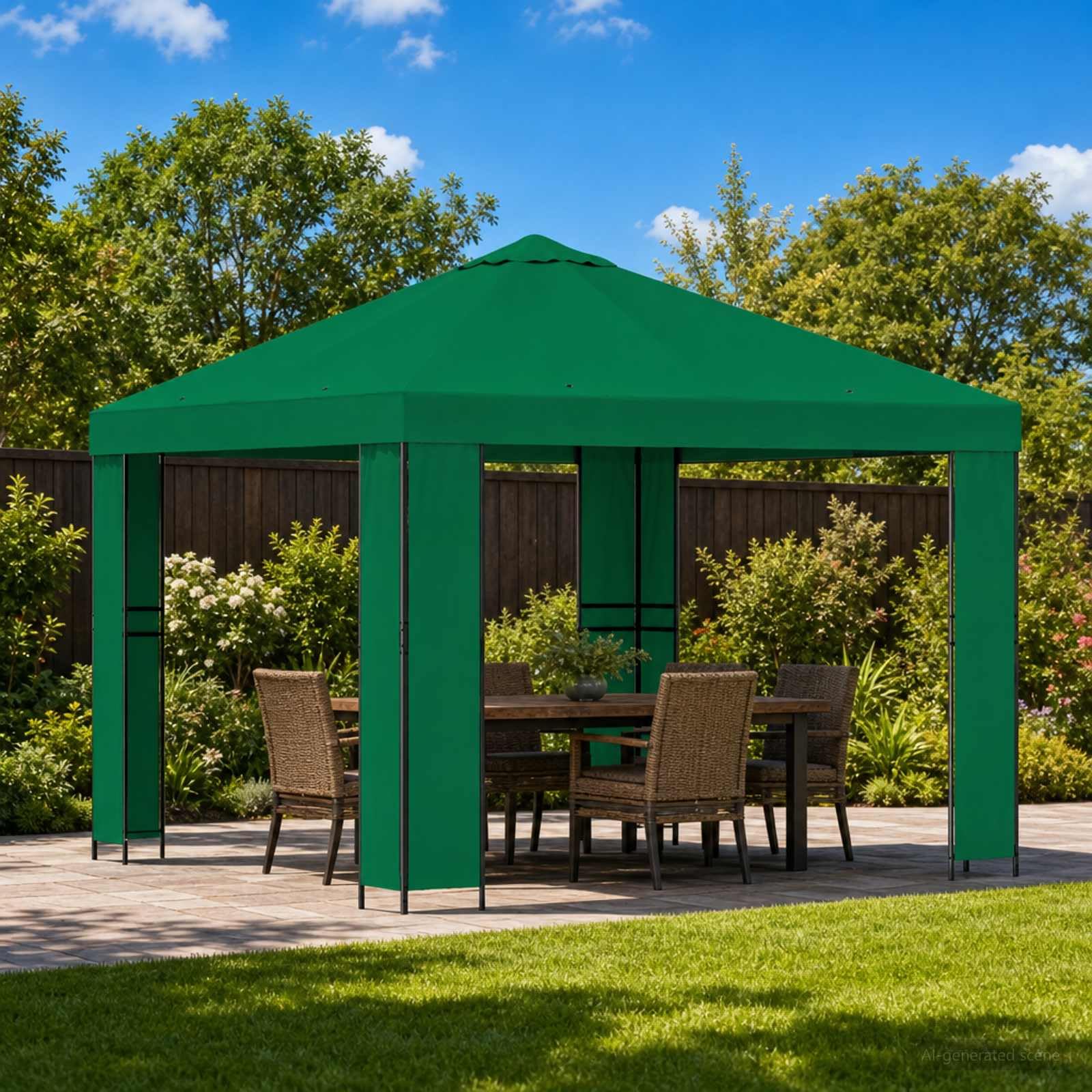 Altana 3 x 3 m zielony poliester i stal 190 gsm