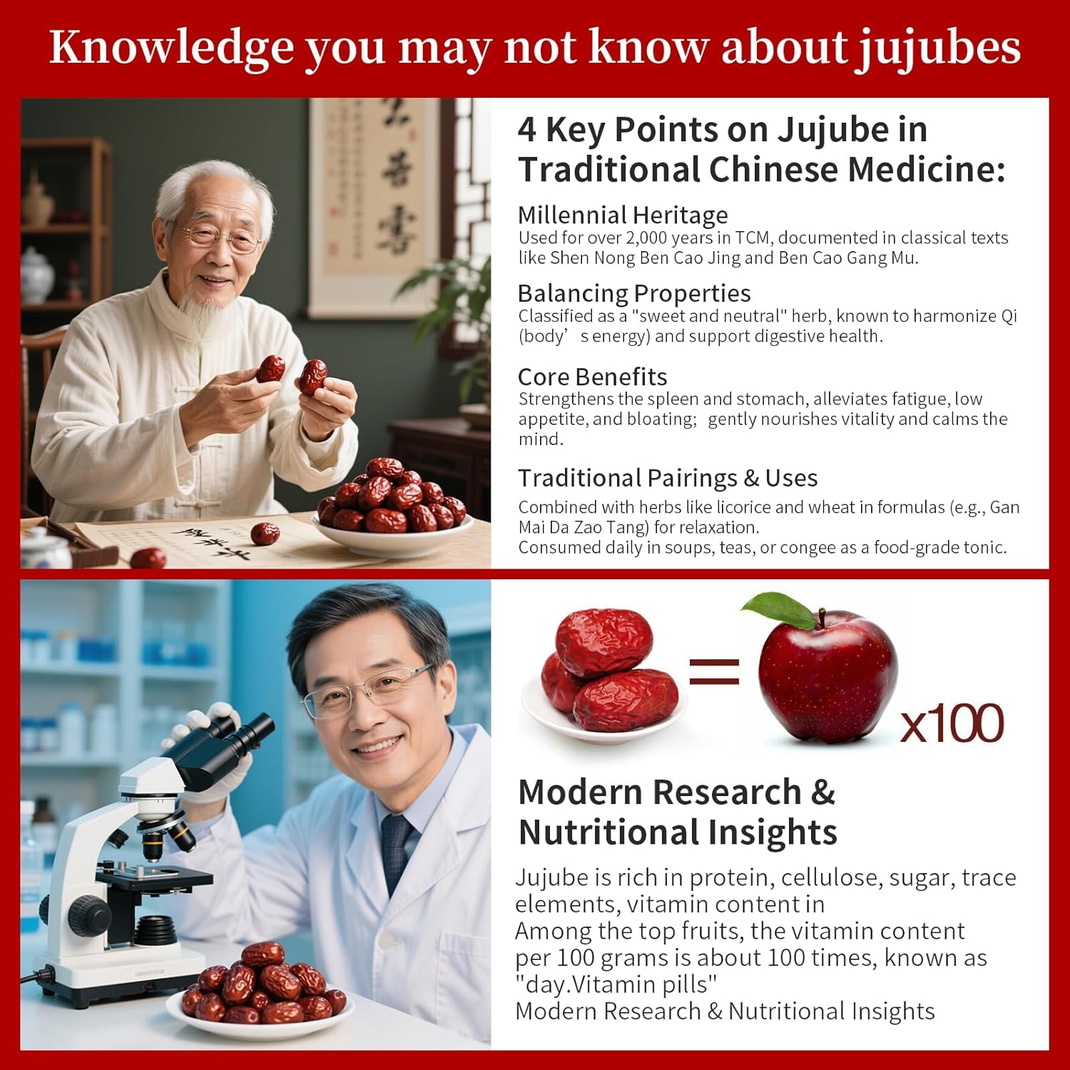 Baihuatang Chinese Jujube Dates 500g (1.1LB) dried red date High Grade Dried Red Dates Fruit Jujubes Healthy Dried Fruit Superfood Snack, No Preservatives, Vegan, Kosher, Sweet Crispy Small Core 红枣 大枣