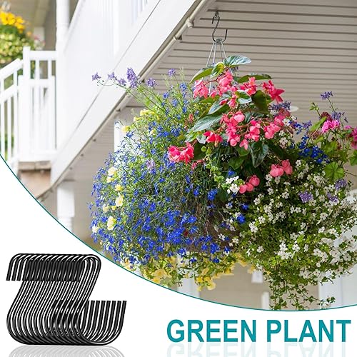 Miniatura 6 de Gicare Ganchos pequeños en S de 1 pulgada para colgar, paquete de 120 ganchos negros pequeños en S, ganchos decorativos para joyas, plantas,