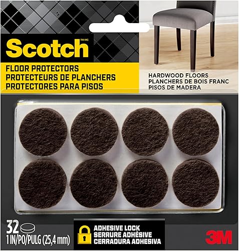 Scotch SP821-NA Almohadillas de fieltro, redondas, color marrón, 1 pulgada de diámetro, 16 unidades, SP822-NA
