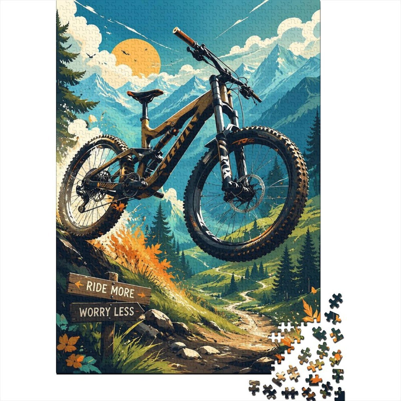 Mountain Bicycle Forest Trail 1000pcs Mini Puzzle For Family Challenging