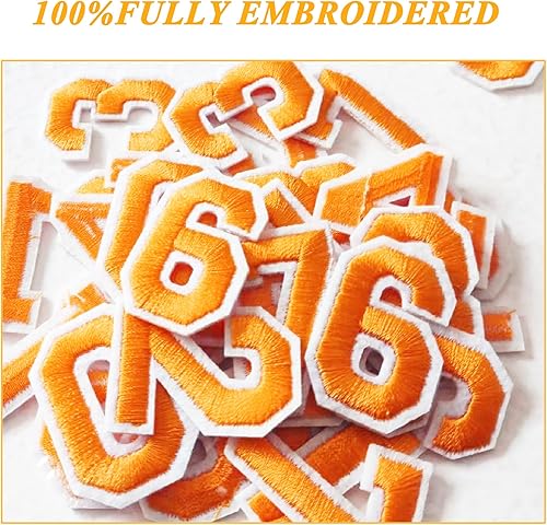 Miniatura 8 de Harsgs 72 parches de letras para planchar con números, parches bordados de letras A-Z, números del 0 al 9, para ropa, vestido, sombrero, jeans,