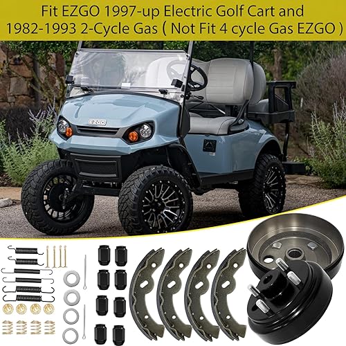 Miniatura 6 de EZGO Kit de mantenimiento de tambor de freno para 1997-2008 EZGO TXT eléctrico con carrito de golf, tambores de cubo de freno y zapatas de freno y