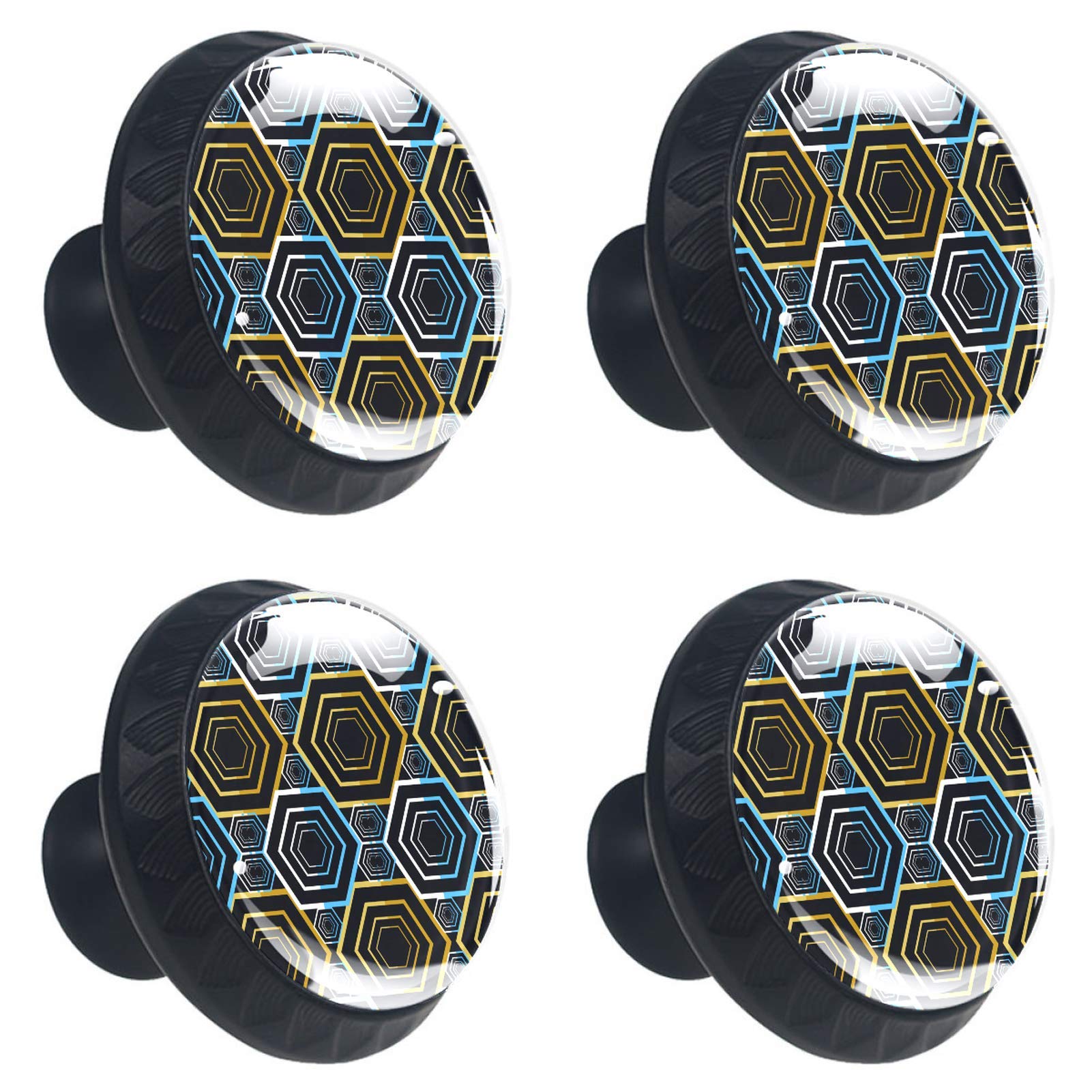 Boutons de meuble en verre hexagonal pour rafraîchir un placard de cuisine