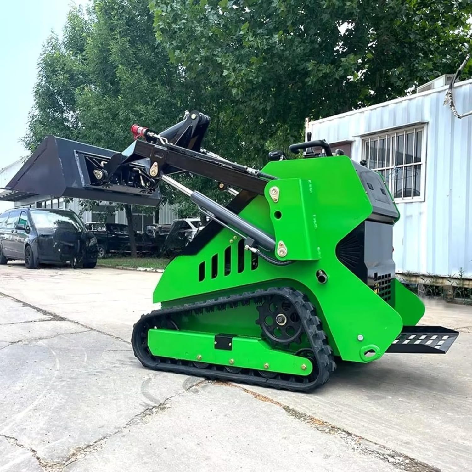Mini Skid Steer Loader with Bucket | Front Loader Mulcher Attachments Parallel Dual Tracks Skidsteer for Garden, Farms, Parks, Roads