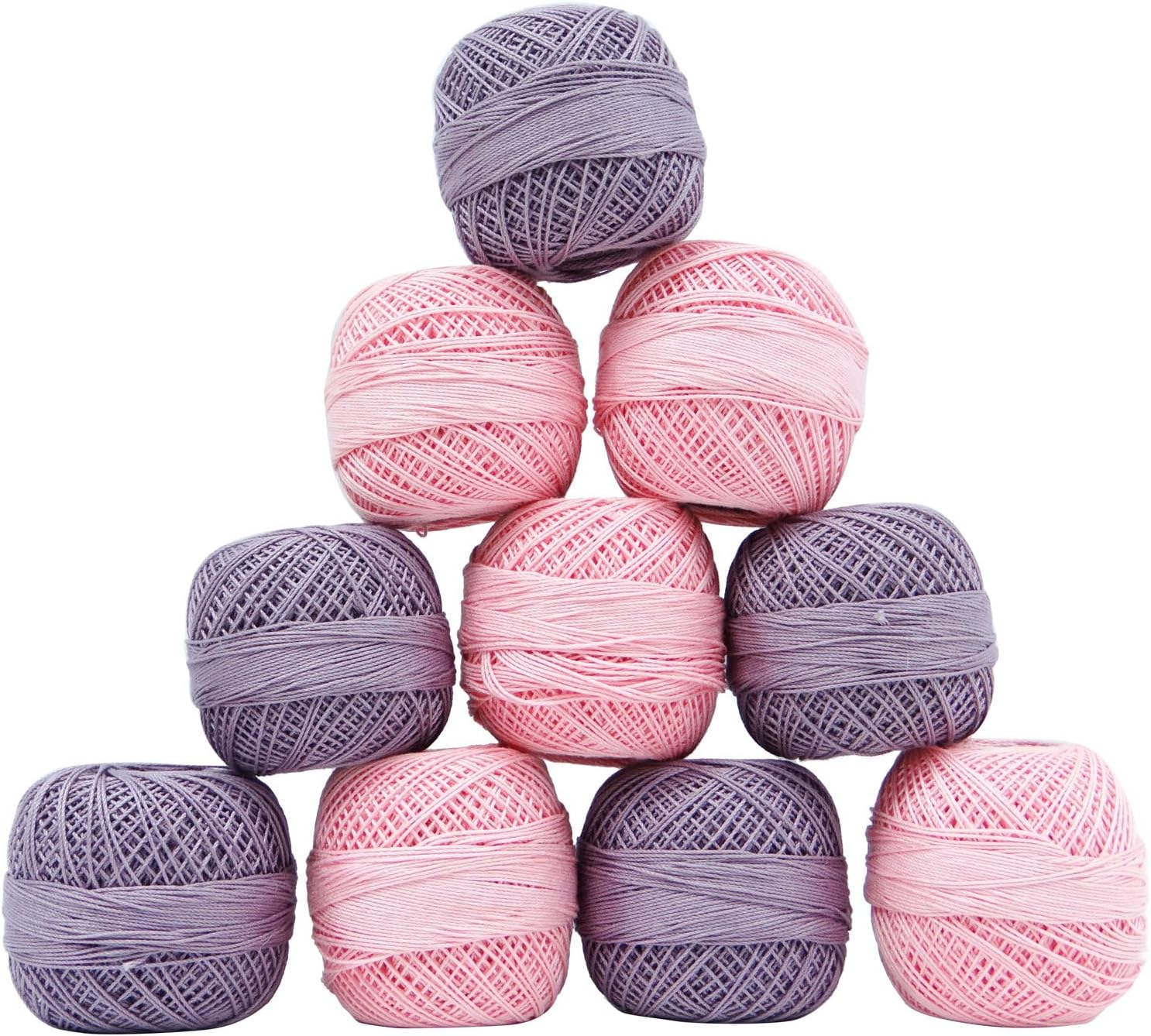 Set of 10 Pcs Cotton Crochet Spun Skein Yarn Thread Ball Knitting Embroidery