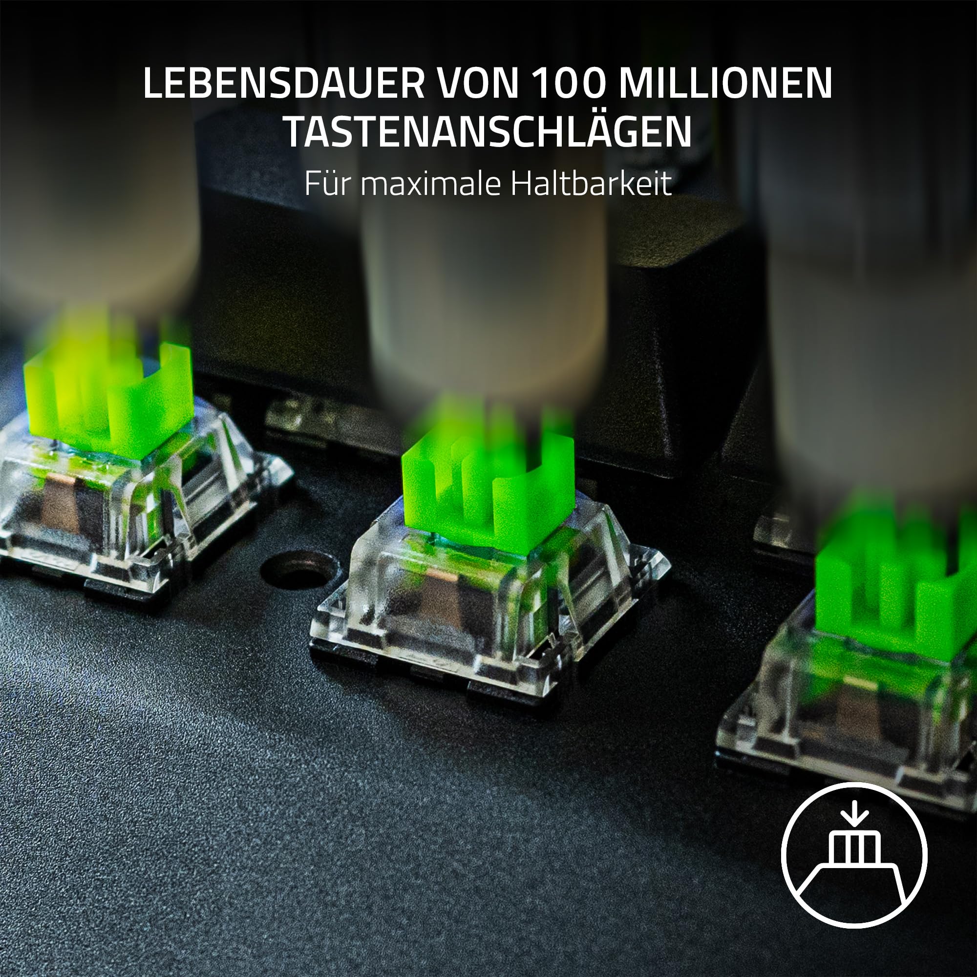 Razer Mechanical Switches Pack – Green Clicky Switch (3. Gen, Optimiert für Gaming, Transparentes Switch-Gehäuse mit LED-Linse, Lebensdauer von 100 Mil. Tastenanschlägen, 3-polige Anschlüsse)