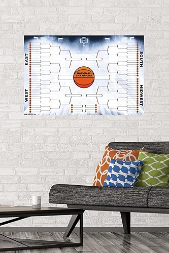 Miniatura 2 de Trends International Collegiate - Póster de pared con soporte para 64 equipos, 22.375 x 34 pulgadas, versión premium sin marco