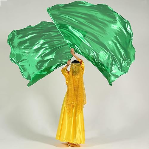 Miniatura 4 de MUNAFIE Juego de adoración 2 banderas + varillas + bolsa - banderas de baile e iglesia - verde