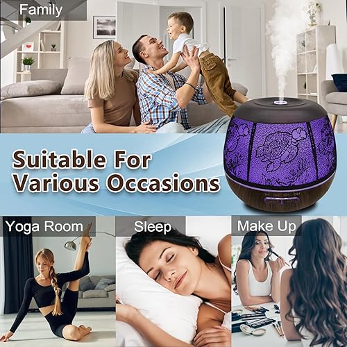 Miniatura 6 de Difusor de aceite esencial para el hogar, difusor de aromaterapia de 16.9 fl oz para aceites esenciales, habitación grande con humidificadores de