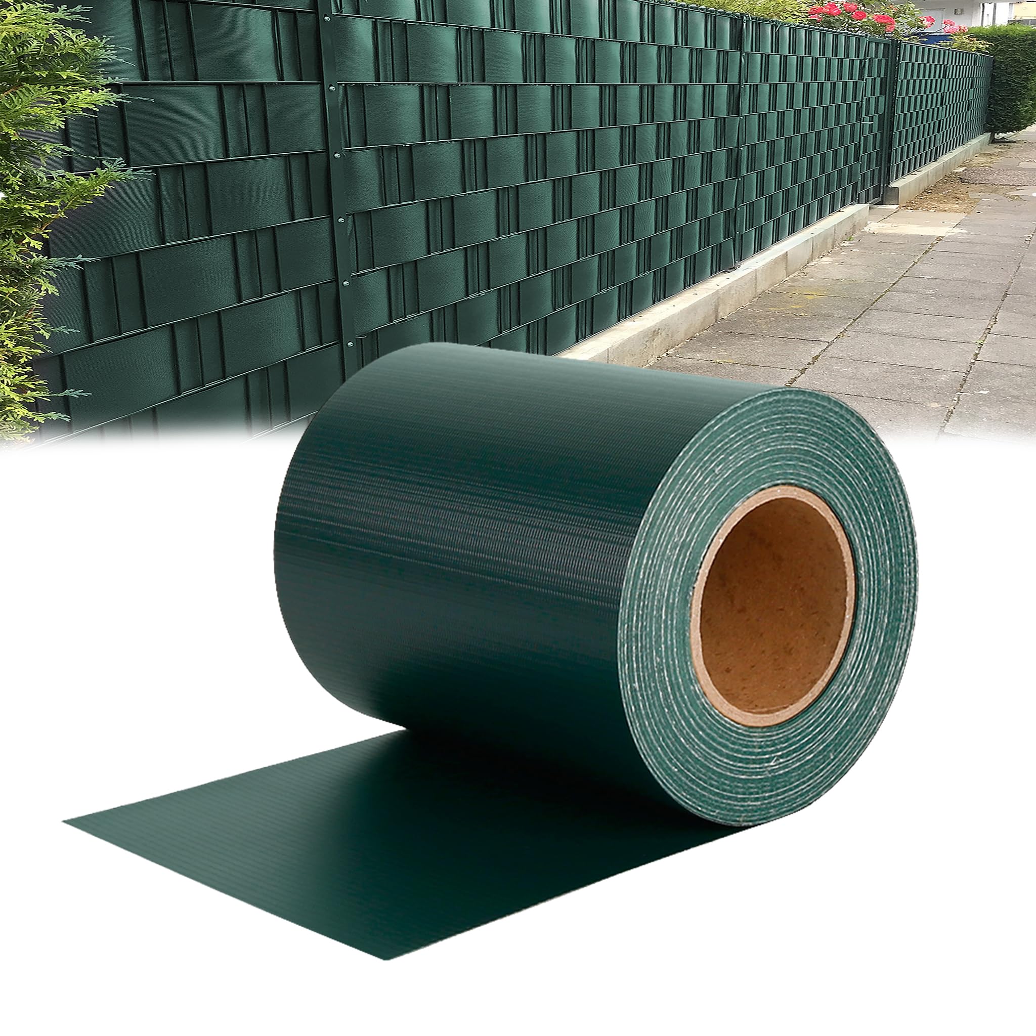 LARS360 65m x 19cm con 30 Strisce Fascette Visione Protezione PVC Paravista Frangivento Oscurante Protezione per Giardini e steccati Recinzione, Colore Verde