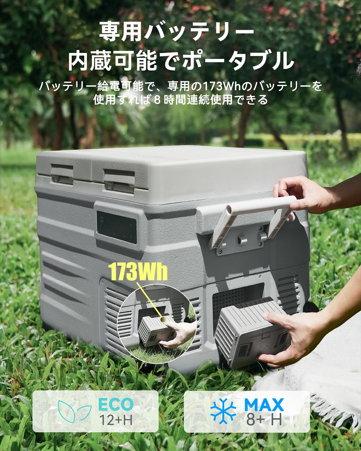 Amazon.co.jp: ELECAENTA 40Lポータブル冷蔵庫 バッテリー付き -20 