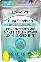 Vista 1 de Baño de asiento para hemorroides con mezcla de sales relajantes 20 en 1 + aceites esenciales, concentrado para 15 baños de asiento, alivio cómodo