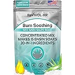 Sitz Bath for Hemorrhoids Soothing 20-in-1 Salts Mix + E Oils, 15 Soaks Concentrate for Toilet Seat Basin - Comfort Relief, Made in USA with Premium Natural Ingredients Including Aloe & Epsom Salts