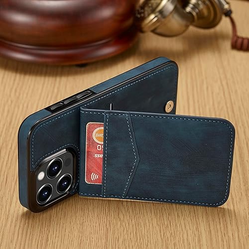 Miniatura 8 de Funda tipo cartera compatible con iPhone 15 Pro Max de piel sintética con ranura para tarjetero, cierre magnético con función atril de 6.7 pulgadas