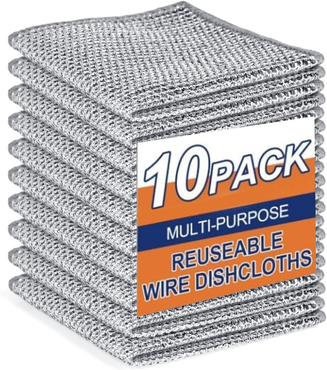 Massmot 10 Pack Non-Scratch Dish Wash Cloth, Steel Wire Dish Cloth, Wire Dishwashing Rags for Wet and Dry Stainless Steel Scrubber Non-Scratch Wire Dishcloth for Washing Dishes Sinks Counters (B0D8PPLVV7) Amazon Price History, Amazon Price Tracker