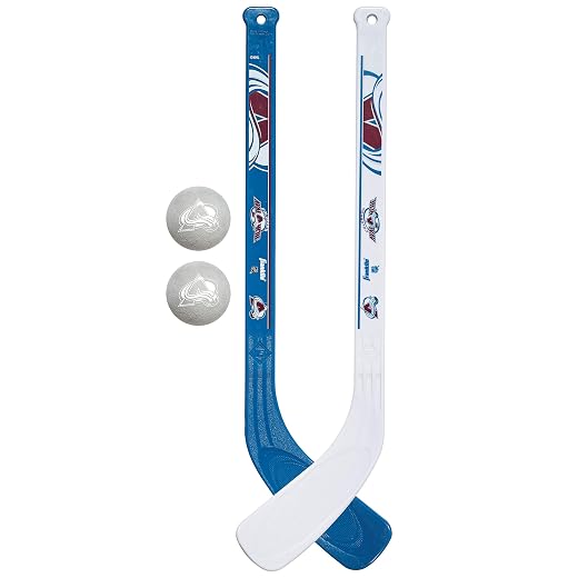 Franklin Sports NHL Mini Hockey Stick Set - NHL Team Knee Hockey Stick and Ball Set - Two Player Stick Set - Great Toy for Kids