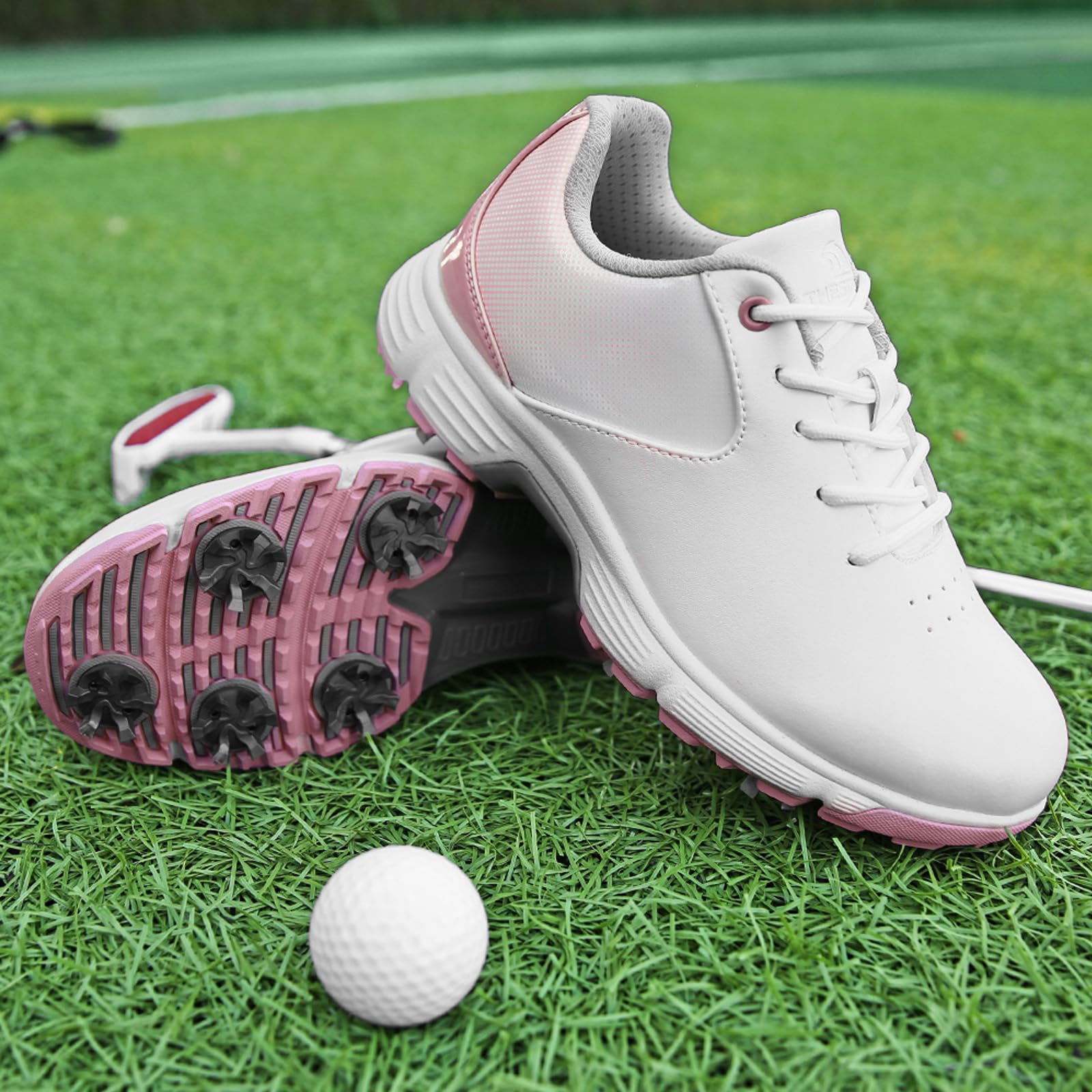 LZQpearl Chaussures de Golf à Crampons pour Femmes, Imperméables et Antidérapantes Tailles 36-43