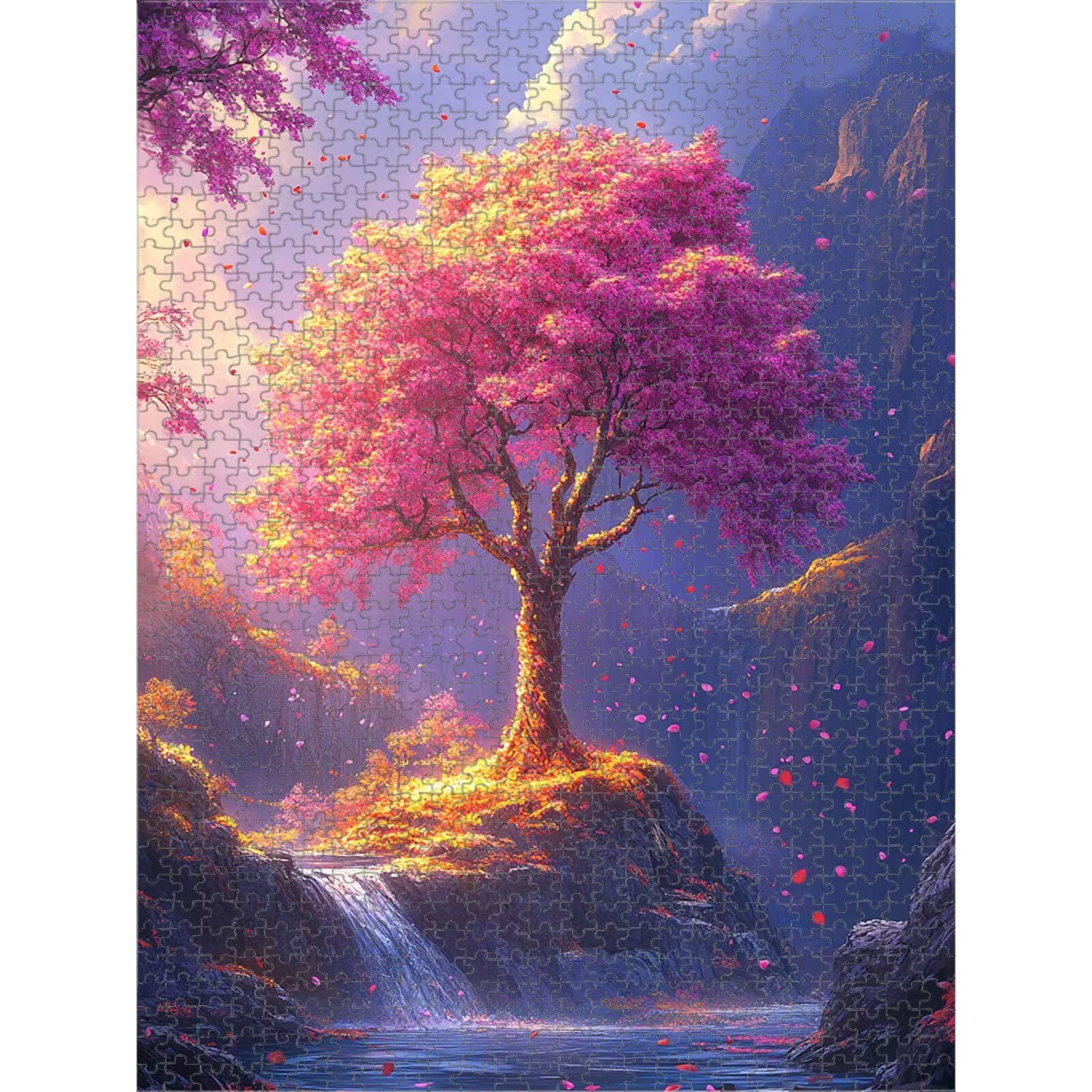 2000 Pezzi Puzzle Adulti - Albero & Rosa - Decorazione Murale 1T#1661 | Puzzle in Legno, Tagliati con Precisione, Inchiostro dai Colori Vivaci, Hobby Statico, Decorazione per Casa, Regalo, 75x105cm