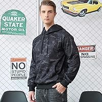 Vista 3 de MANLUODANNI Sudadera con capucha para hombre, casual, de manga larga, con cordón y estampado