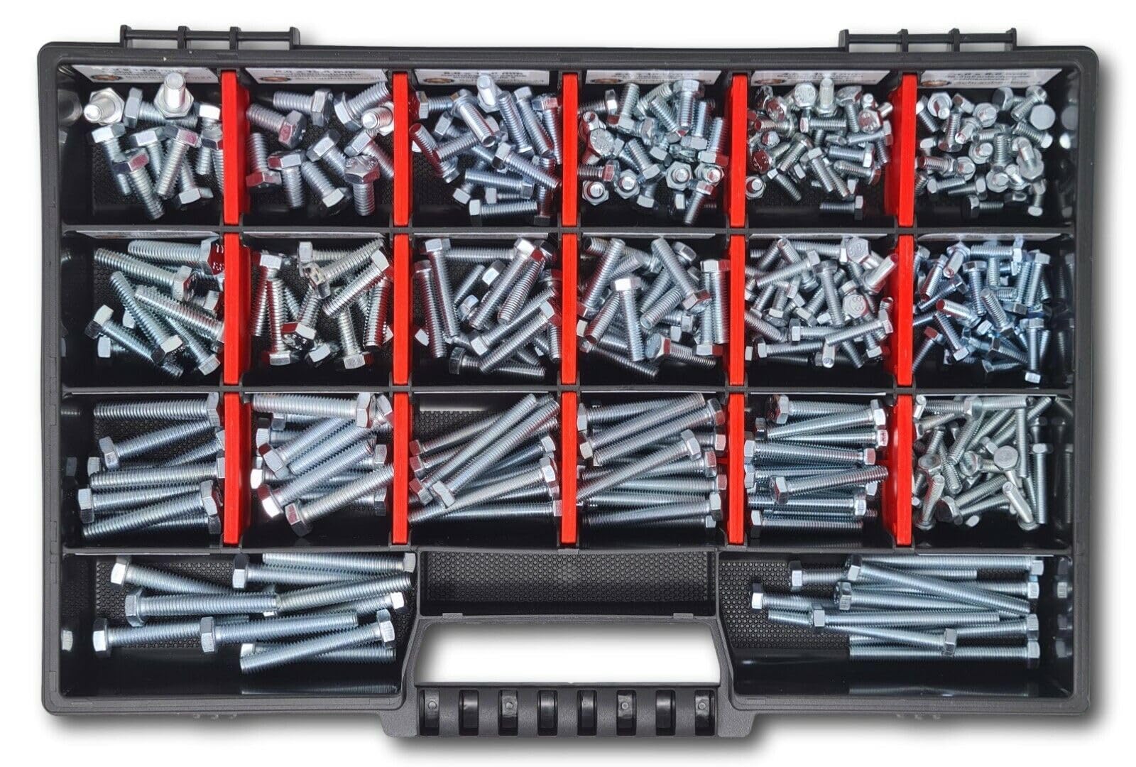 Sechskantschrauben Sortiment M4-M5-M6 // 8mm-50mm 350 tlg. Schraubenbox DIN 933 Vollgewindeschrauben Maschinenschrauben Gewindeschrauben Sechskantschrauben