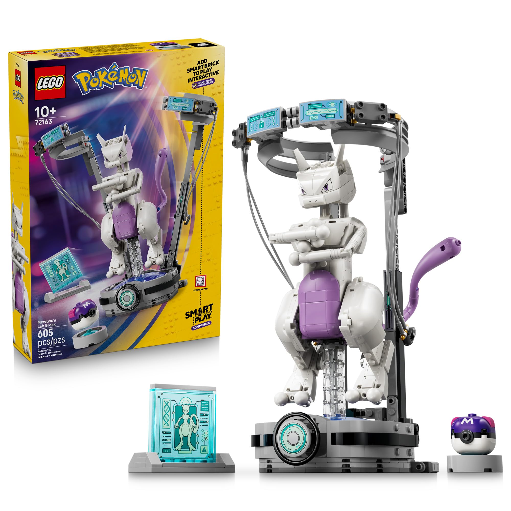 Amazon.com: LEGO Pokémon SMART Play: Mewtwo's Lab Break 72163