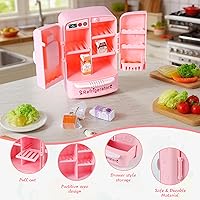 Vista 3 de Dollhouse Mini Refrigerator Furniture, Essential Kitchen Accessory for Dollhouse, Compatible with Mini Foods, Kids' Playhouse Decor