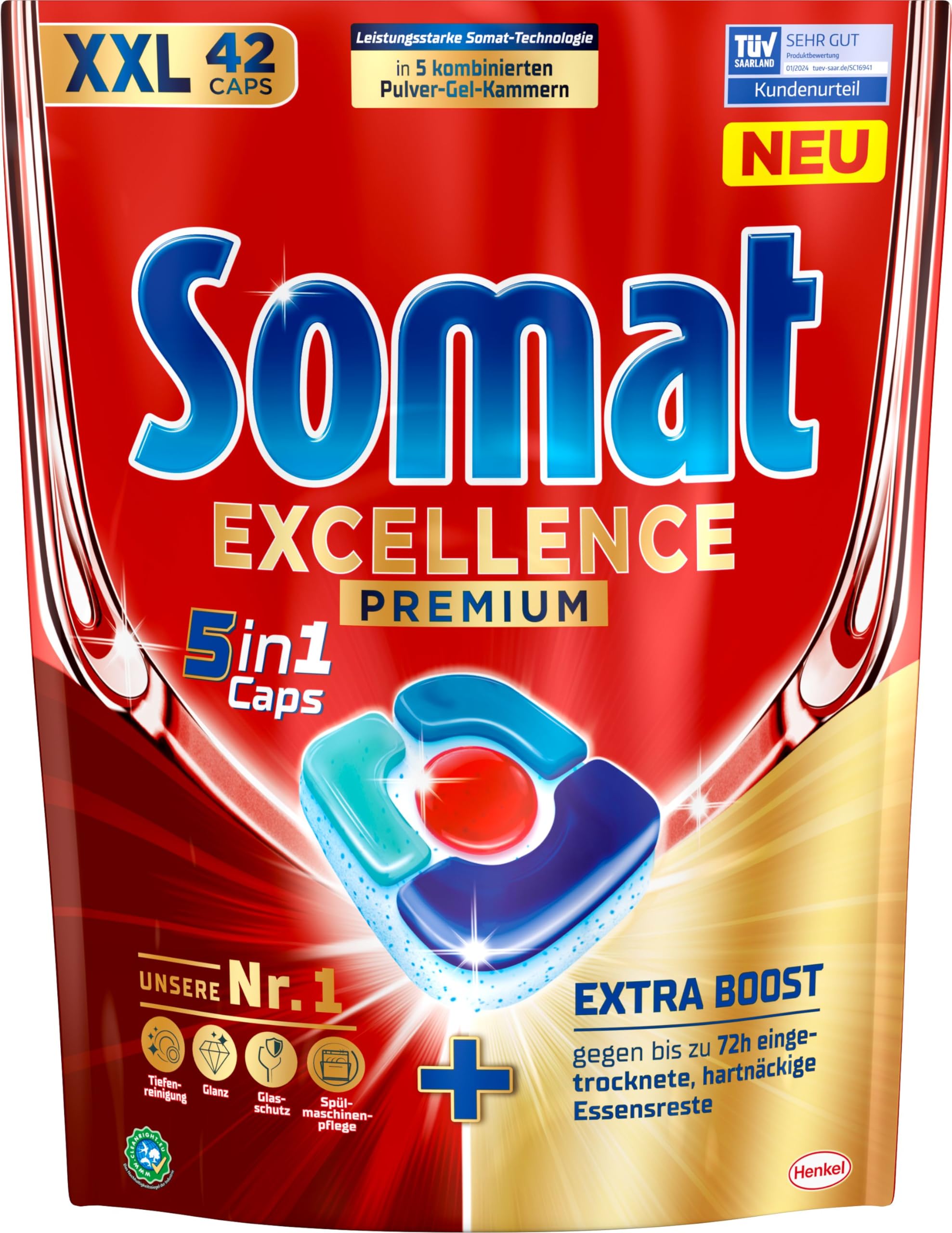SOMAT Capsules 5 en 1 42 AW Excellence Premium 819 g
