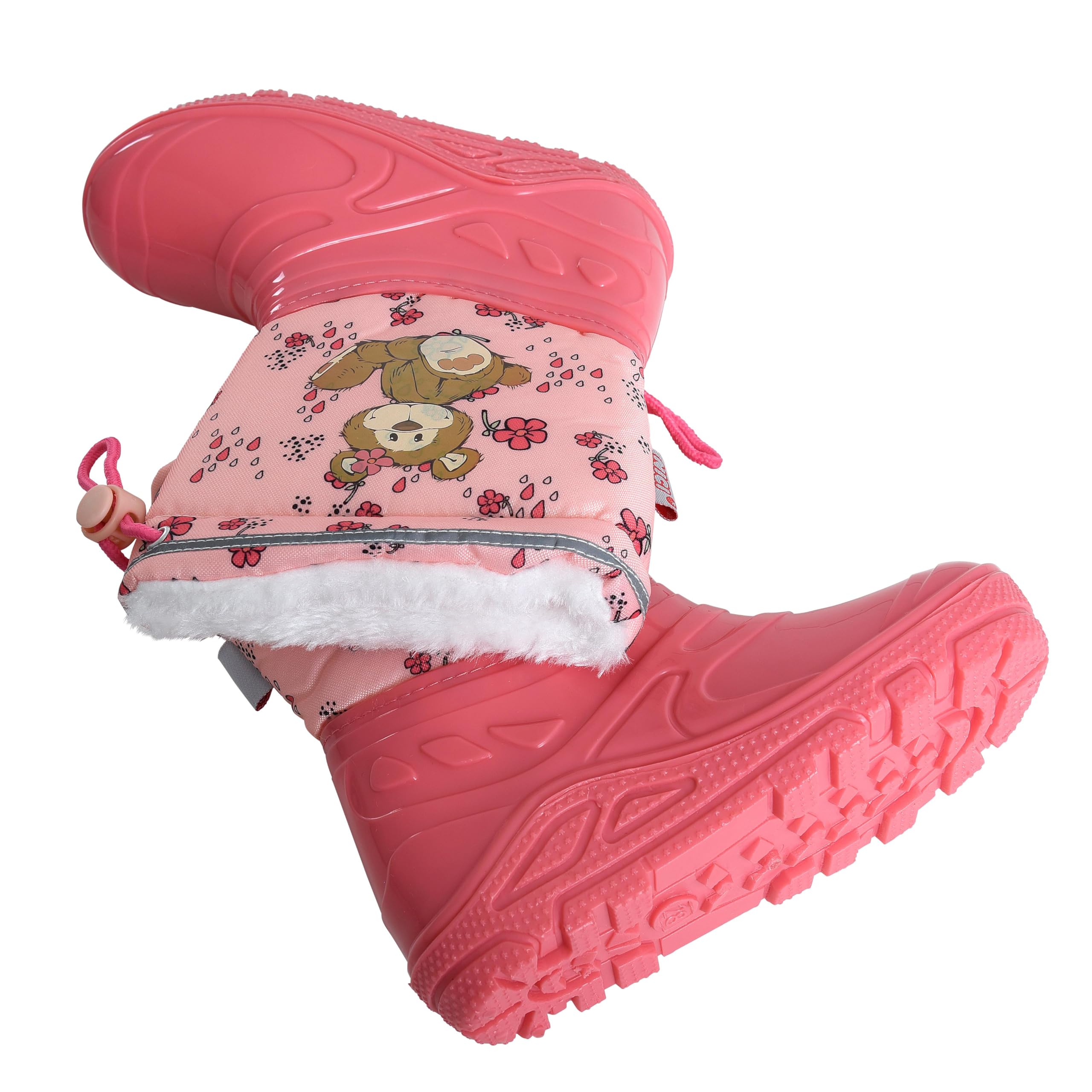 ESTEXO Kinder Gummistiefel Regenstiefel Thermostiefel Mädchen Jungen gefüttert Pink Bär