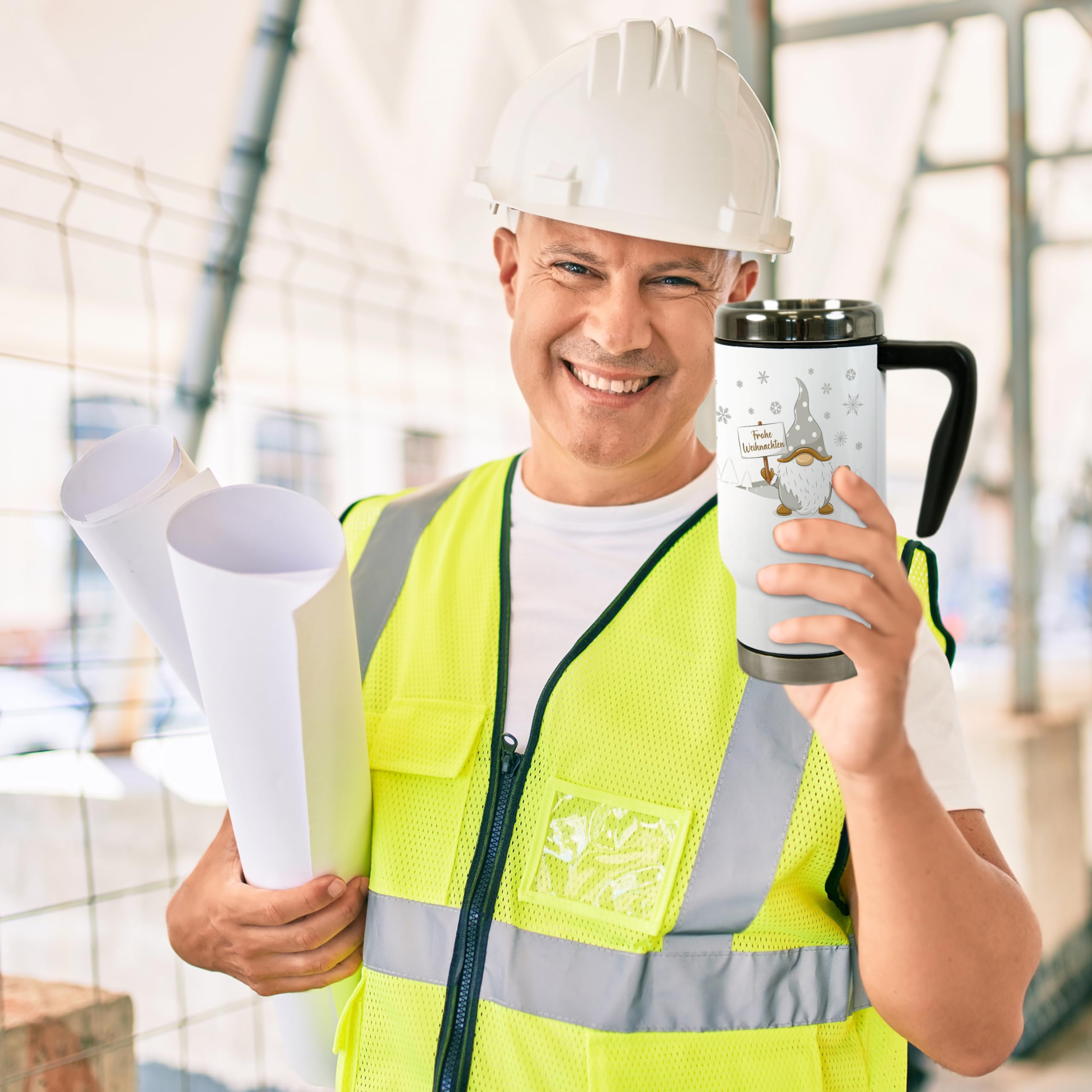 JESUSHAIN Wizard Thermobecher 590ml - Magischer Isolierbecher Mit Fantasy Design