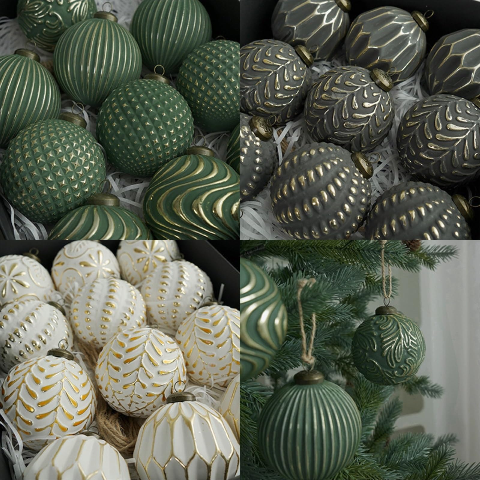 Boule de Noël, Ornement, 12 Boules Décoratives en Plastique for Décoration De Noël, 8 Cm Décoration pour Sapin(White)