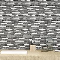 Vista 11 de KASARO - Azulejos de 1 hoja para pelar y pegar para salpicaduras de cocina, mármol beige con rayas doradas antiguas, azulejo autoadhesivo