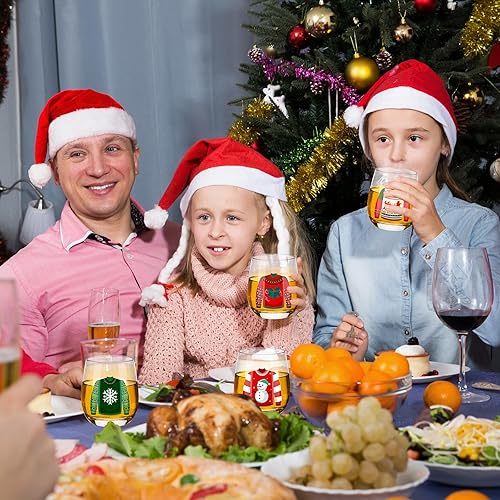 Miniatura 10 de 12 copas de vino para el día de San Valentín, 12 onzas, copa de vino con corazón rojo, para el día de San Valentín, sin tallo, vidrio para fiesta,