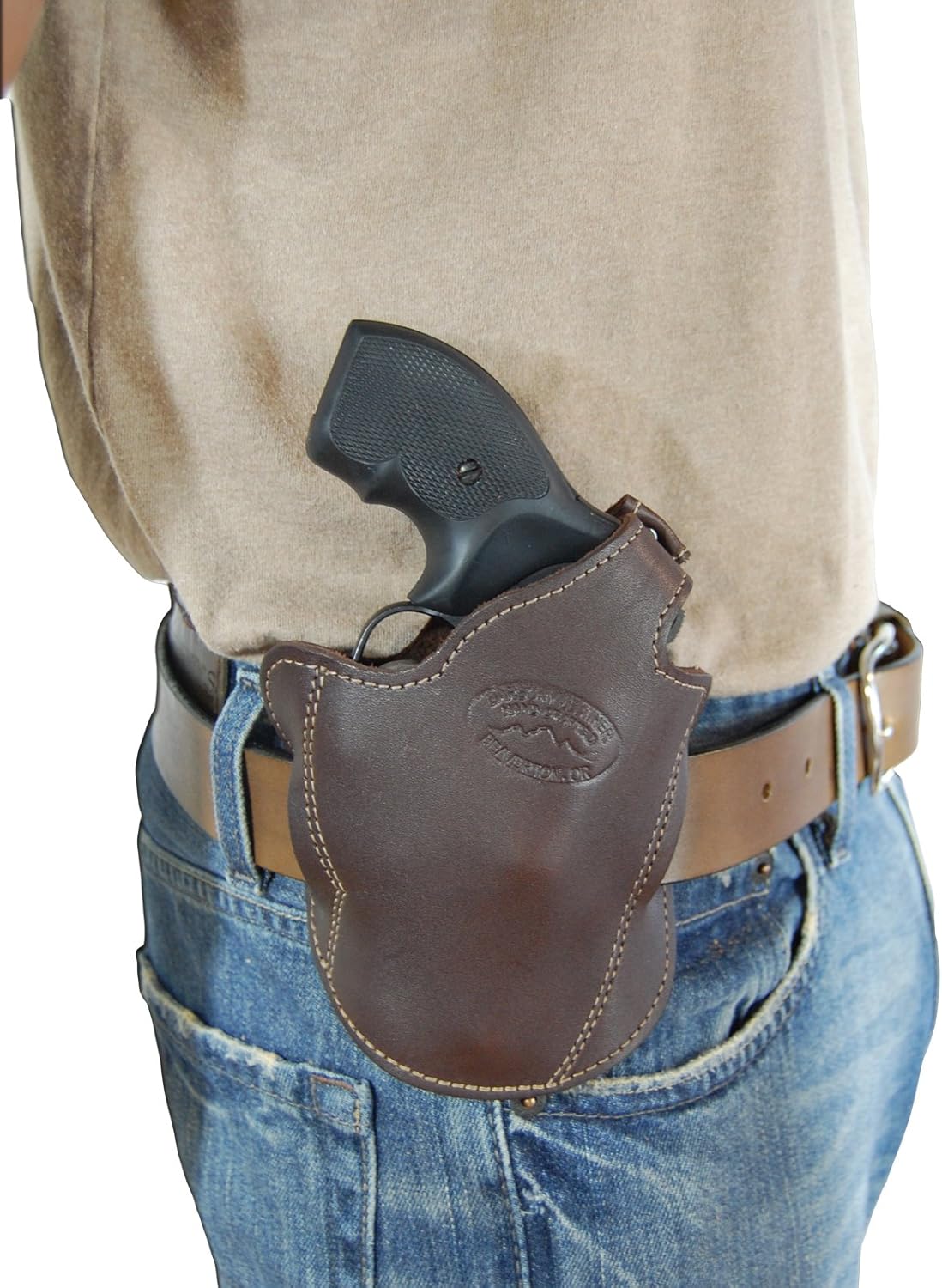Barsony New Brown Leather Pancake Holster for 2" .22 .38 .357 Revolvers