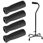 Timtin 4 Pieces Foam Cane Handle Grip Replacement Offset Walking Hand Foam Handle for Bicycle Handlebars Walking Cane Accessories 4.53 x 0.98 x 0.98 Inch, Black