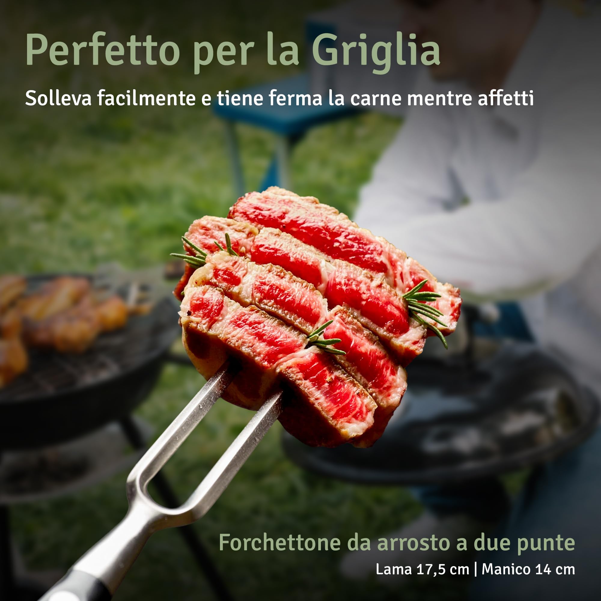 Set Coltelli da Cucina Professionali in Acciaio Inox Ultra Affilati, 7 Pezzi, Manico Ergonomico e Antiscivolo Nero, Pelapatate e Forchettone da Barbecue