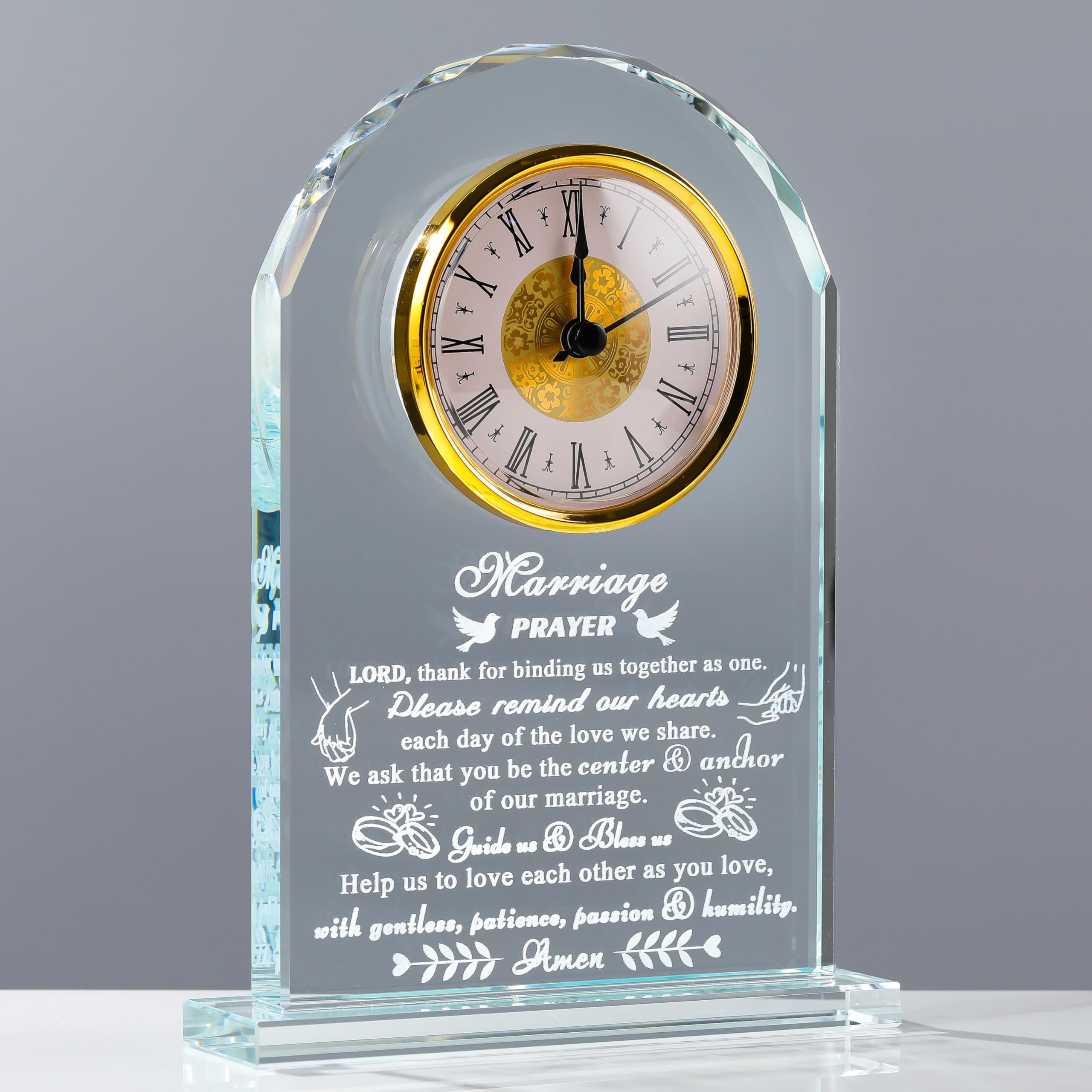 Wedding Gifts for Couples Unique 2025 - Crystal Clock Happy Anniversary Marriage Gift for Couple Keepsake - Engagement Gifts Bridal Shower Gifts for Bride and Groom Engagement Newlywed Mr Mrs Gifts