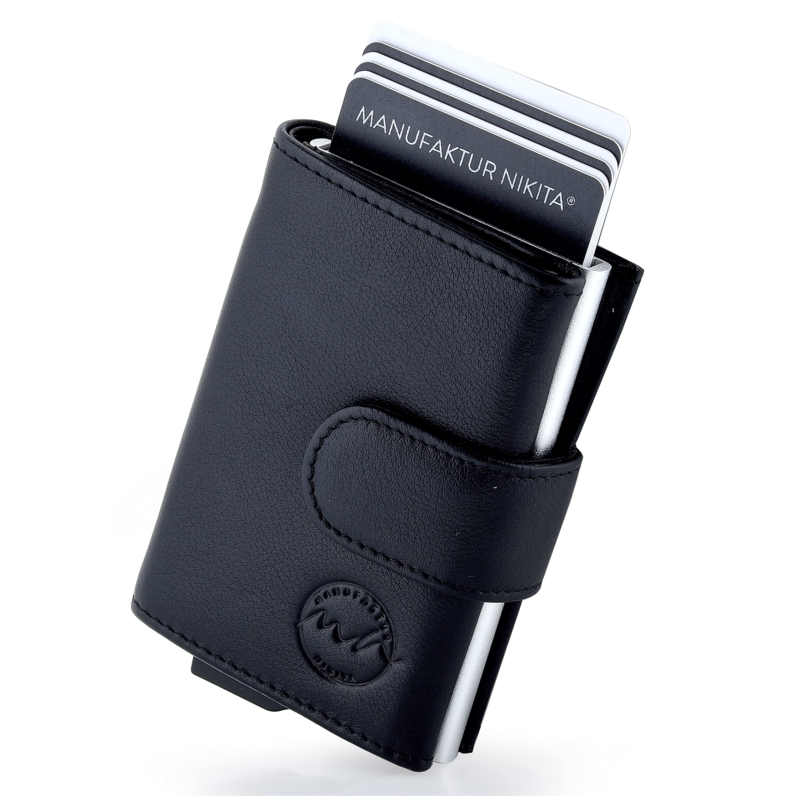 Kreditkartenetui Echtleder | Geldbörse mit RFID-Schutz | Wallet für 10 Karten | für Damen und Herren mit schöner Geschenkbox