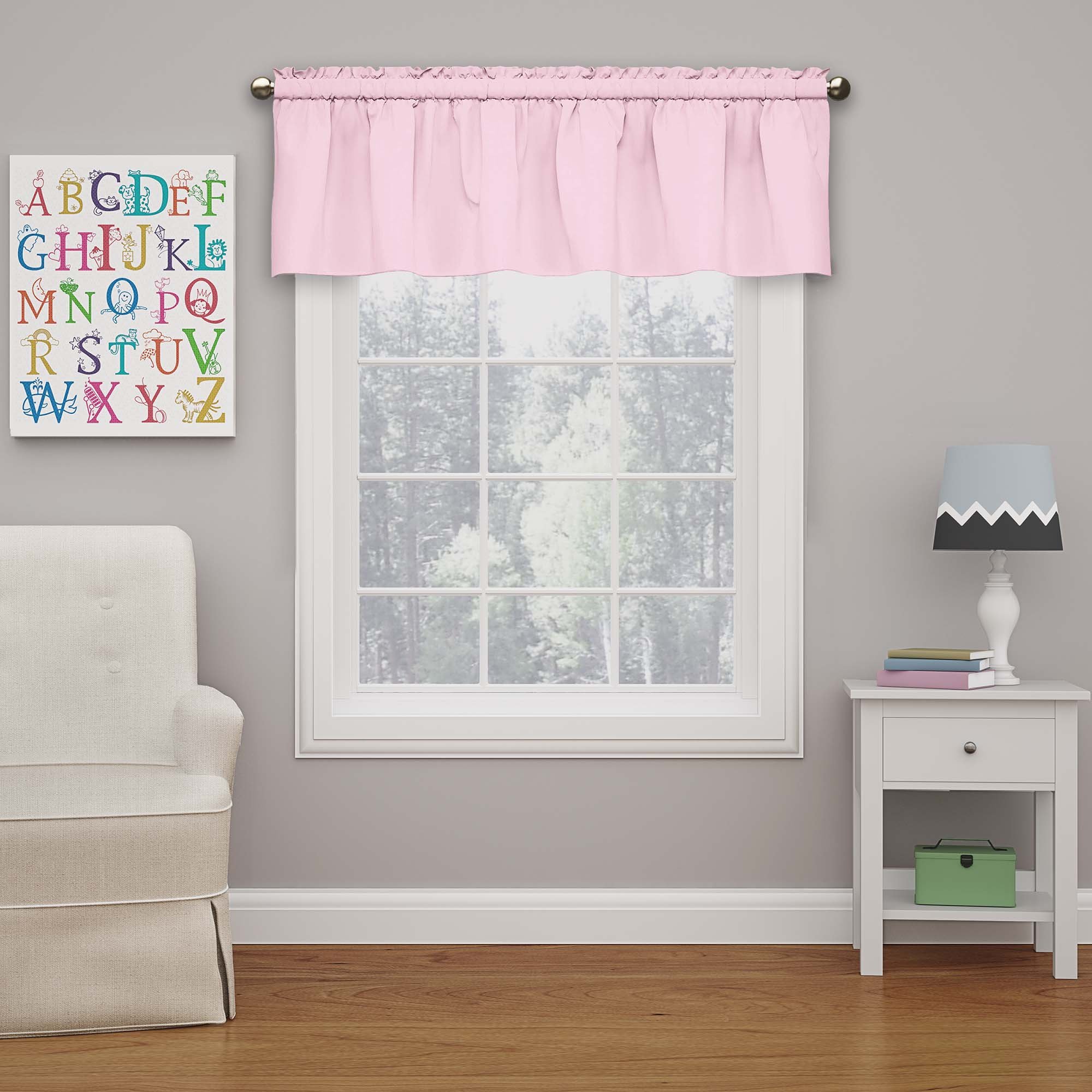 Pink Curtains With Valance Curtains & Drapes