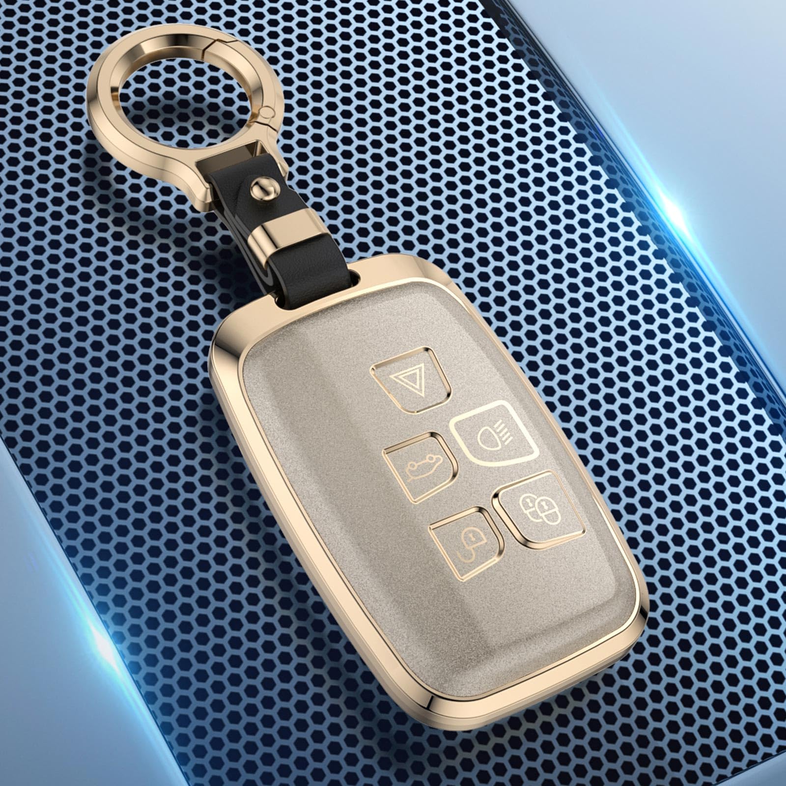 Ontto Car Key Case Suitable For Land Rover Discovery 4 Sport LR4 Range Rover Vogue Velar For Jaguar XE XF F-Pace F-Type 5 Button Key Cover Key Cover - View #9