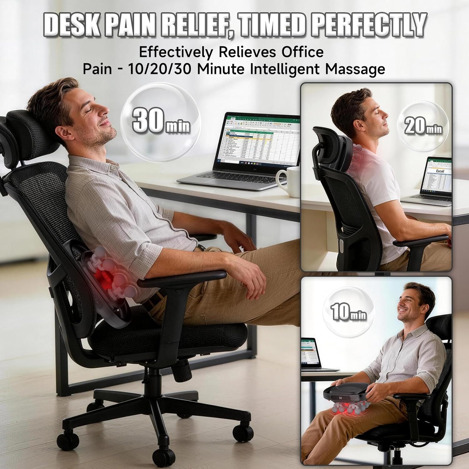 16 Head Massage Gun Deep Tissue,Cordless Percussion Massager with 10/20/30 Min Timer Settings,Electric Massage Tool 20 Levels & 9 Modes for Back/Shoulder/Arm/Hand/Leg/Foot Full Body Muscle Pain Relief