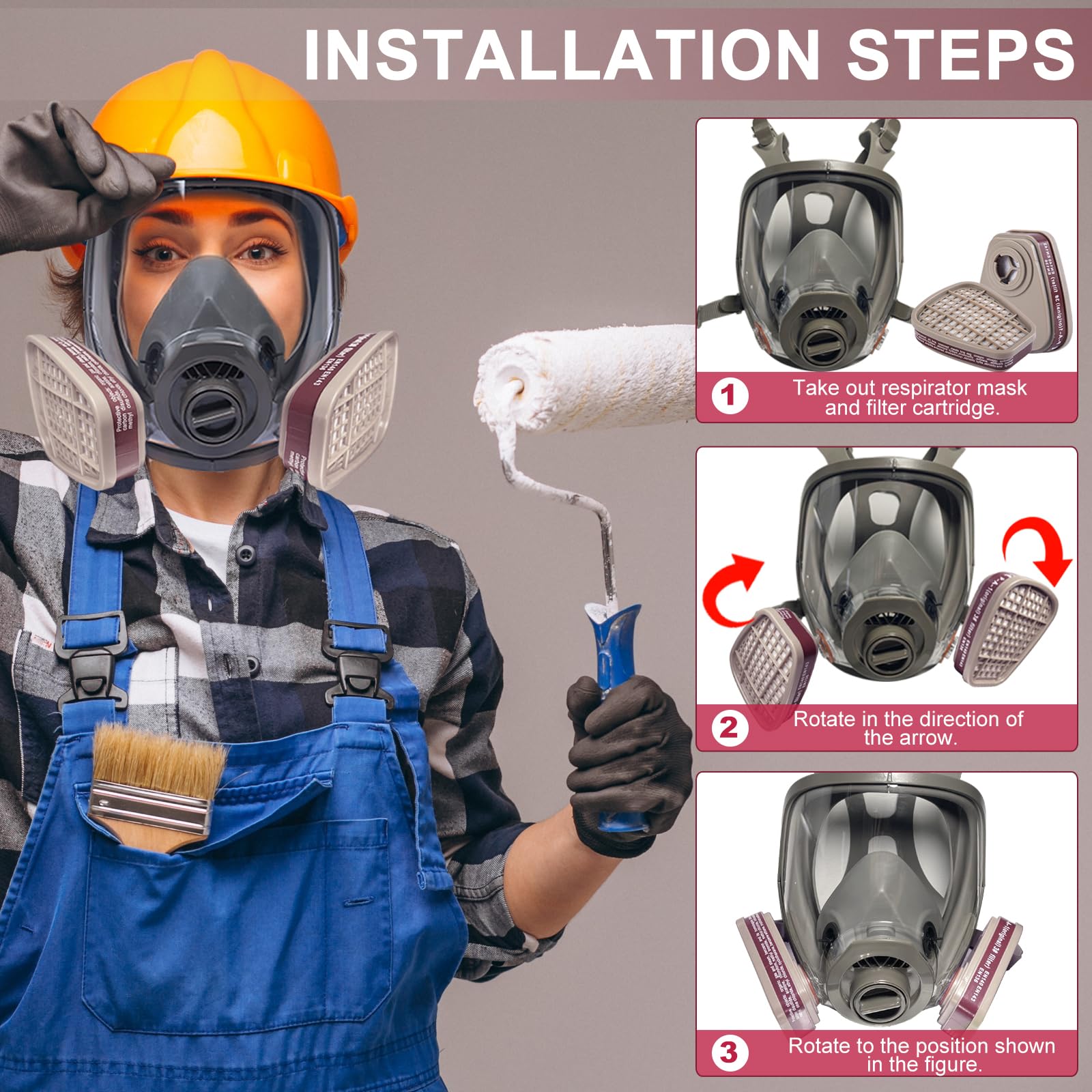 RANKSING 6001 Filter Cartridge Compatible With Respirator 6200, 6800, 7502, FF400 And More (2 Pack