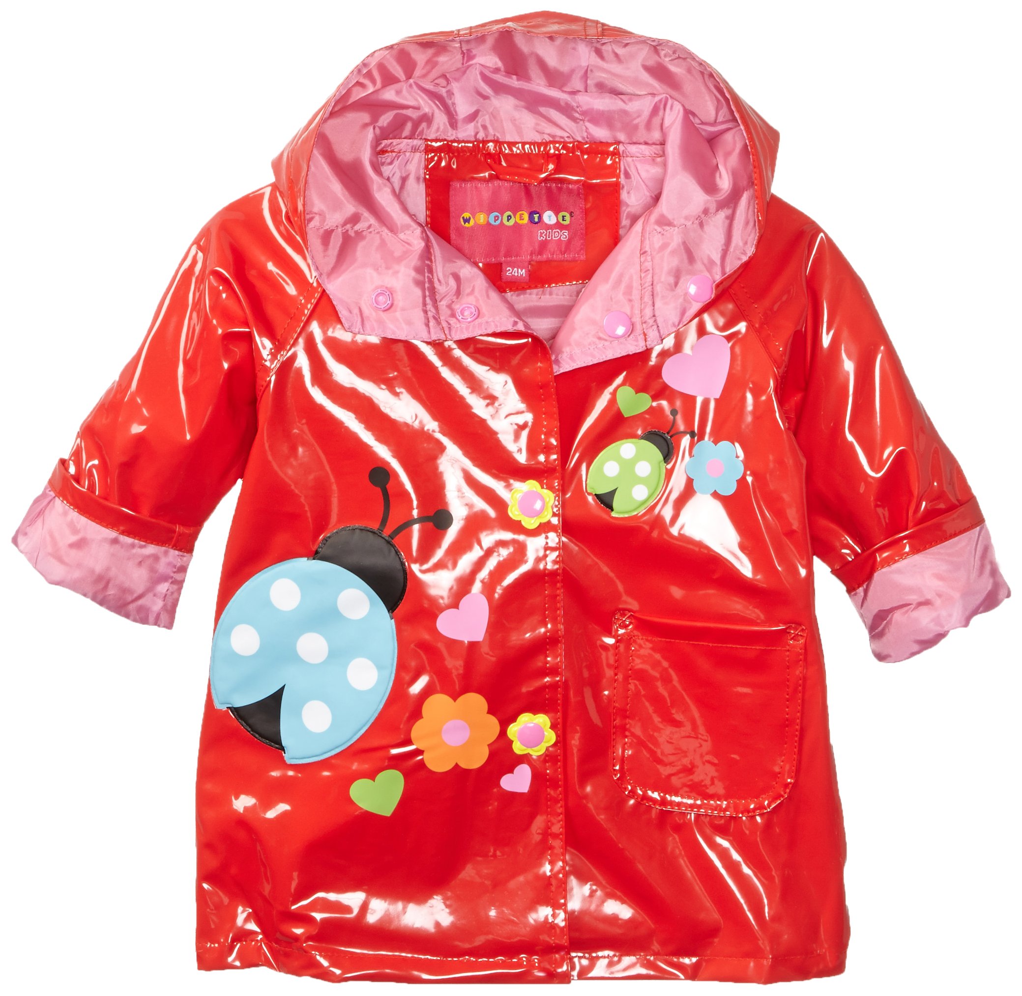Wippette Baby Girls' Lady Bug Shiny Raincoat